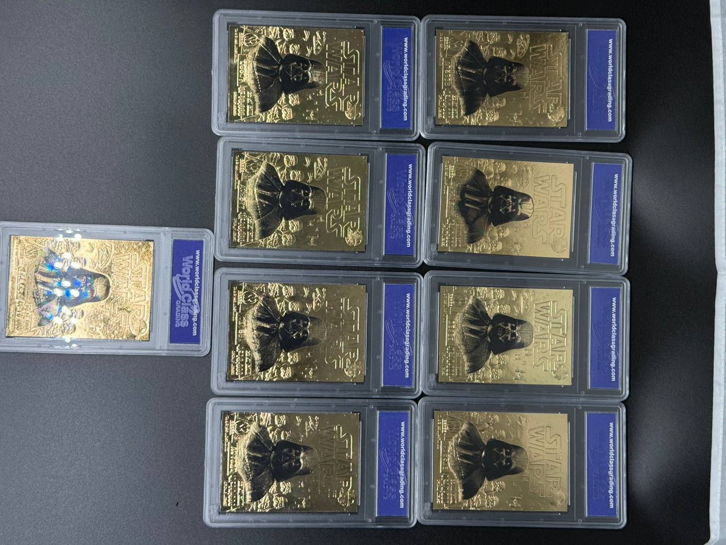 1996 scoreboard Star Wars, Darth Vader edition 23KT gold complete nine card set WCG gem mint 10