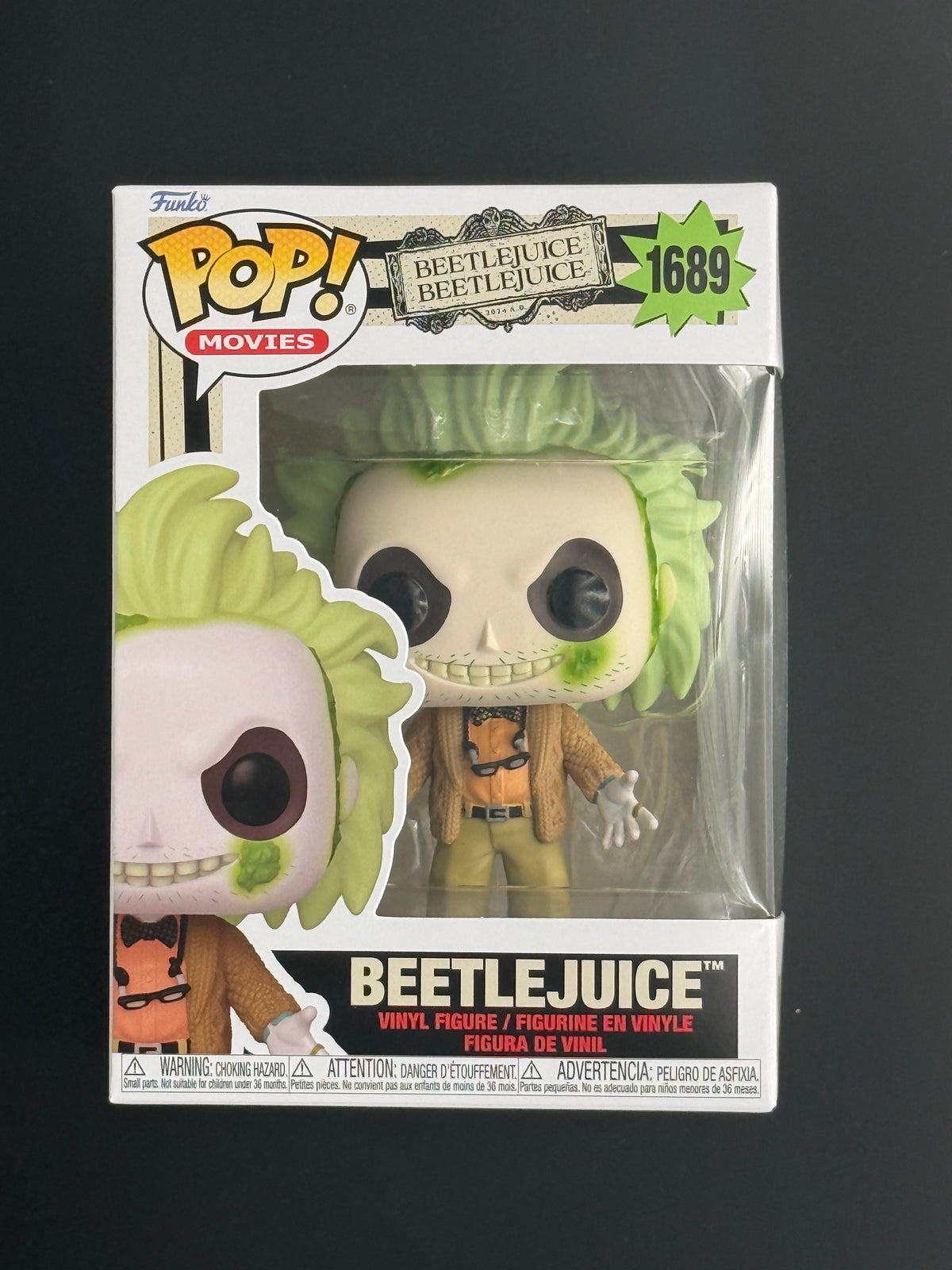 Funko Pop! Beetlejuice Beetlejuice #1689 In Cardigan Vinyl Figure Mint
