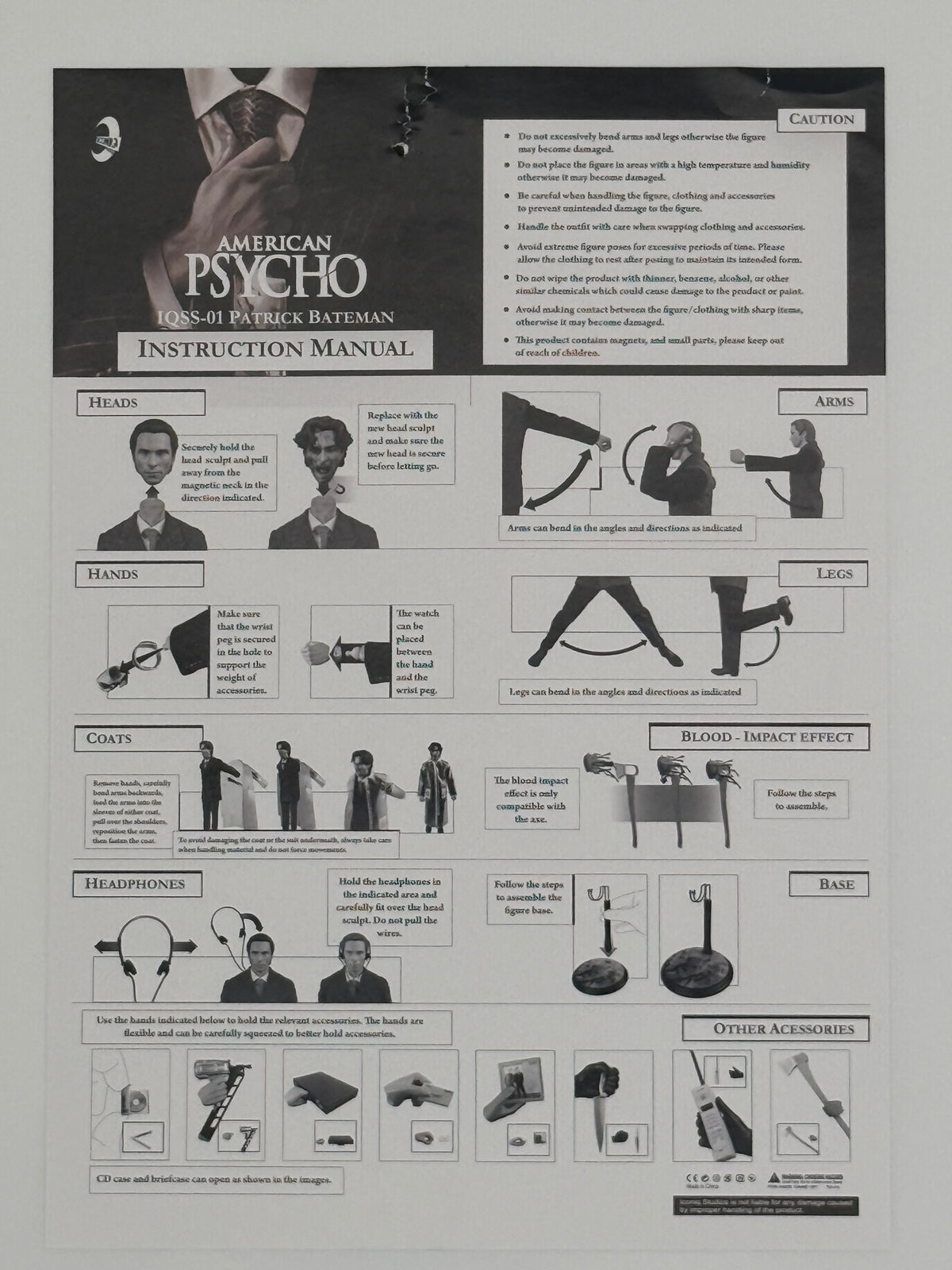 Iconiq Studios American Psycho Patrick Bateman 1/6 Scale Figure IQSS-01 – Complete Opened Displayed