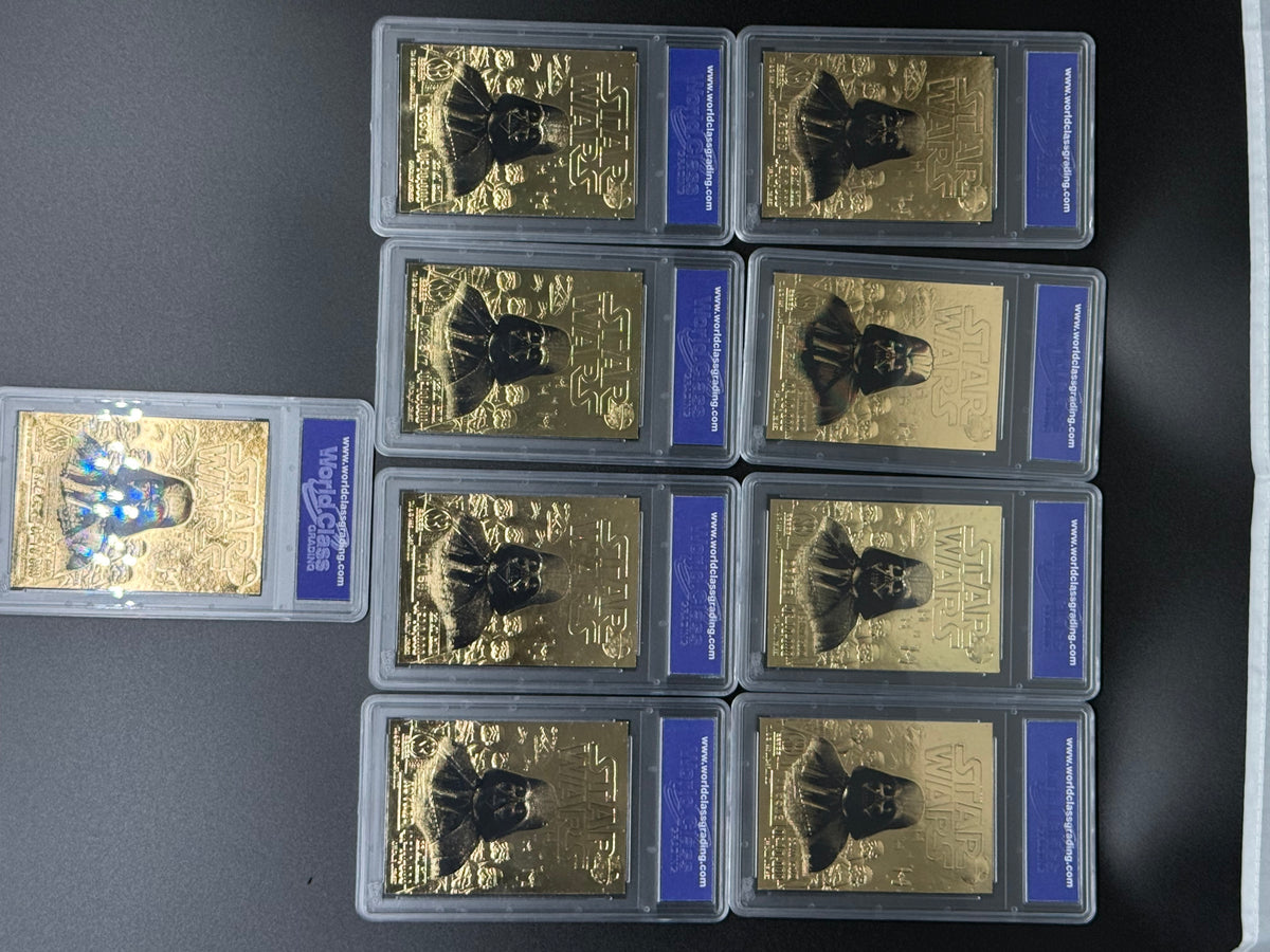 1996 scoreboard Star Wars, Darth Vader edition 23KT gold complete nine card set WCG gem mint 10