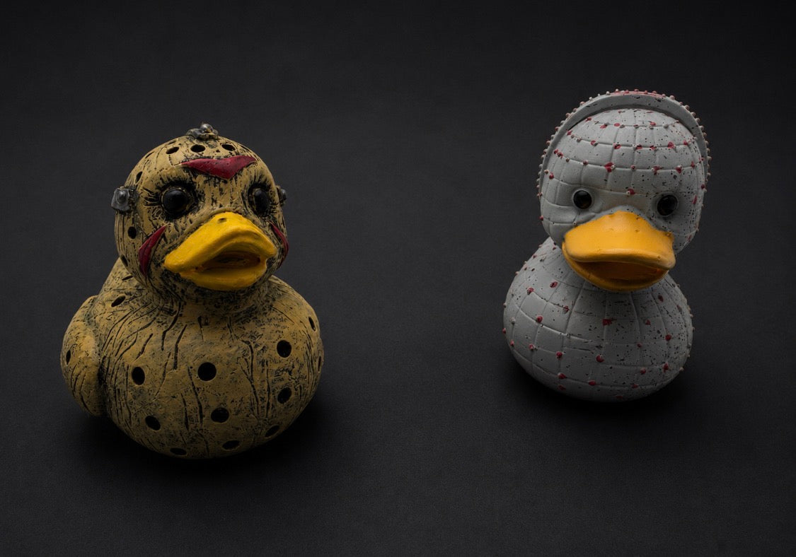Horror Resin Duck Figurines – Jason Voorhees & Pinhead Inspired – Set of 2