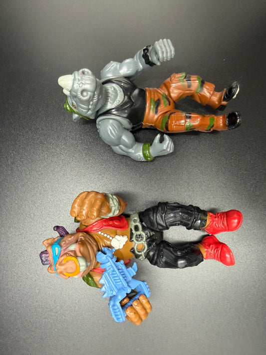 1988 Playmates TMNT Bebop & Rocksteady Vintage Action Figure Lot – Original Series