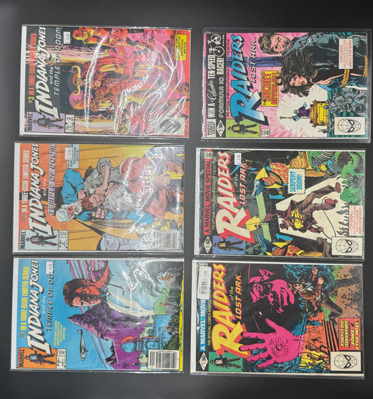 Marvel Indiana Jones Comic Lot – Raiders of the Lost Ark #1-3 + Temple of Doom #1-3 – Complete 6-Issue Set