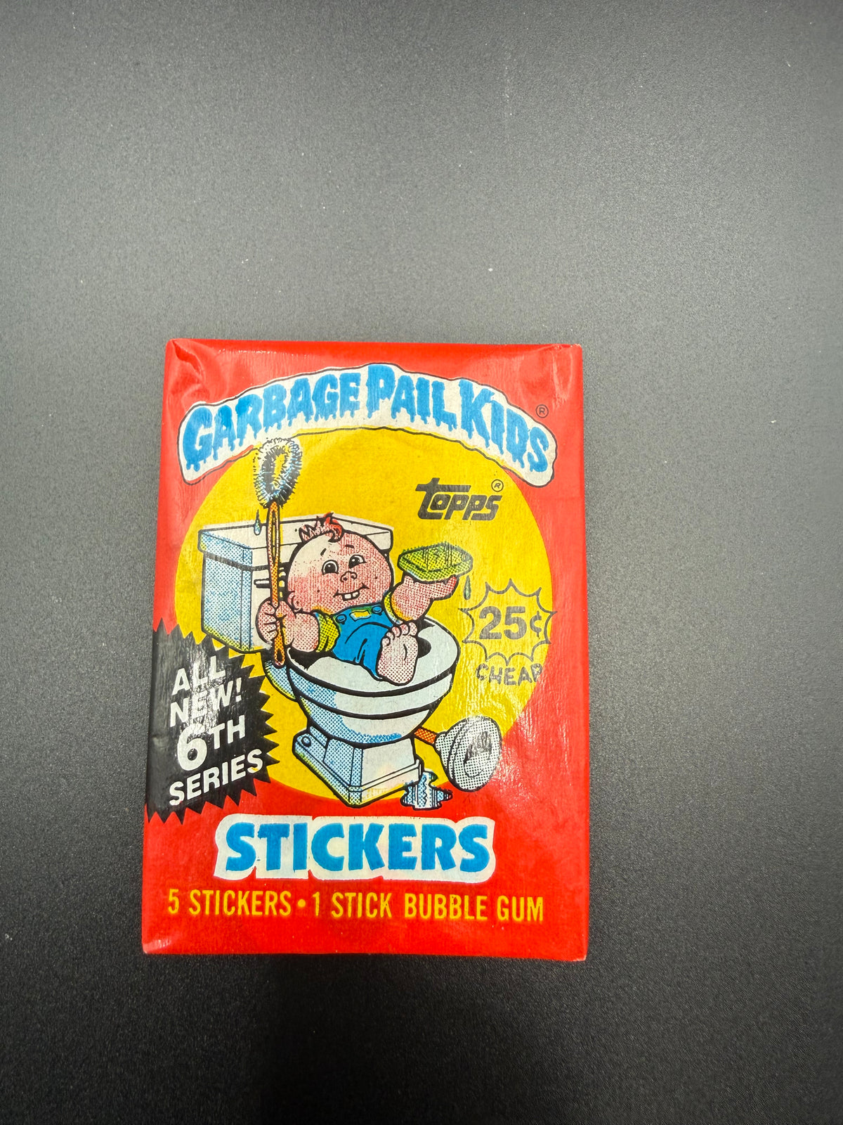 1986 Topps Garbage Pail Kids Original Series 6 Empty Wax Wrapper – 25¢ Retail Version