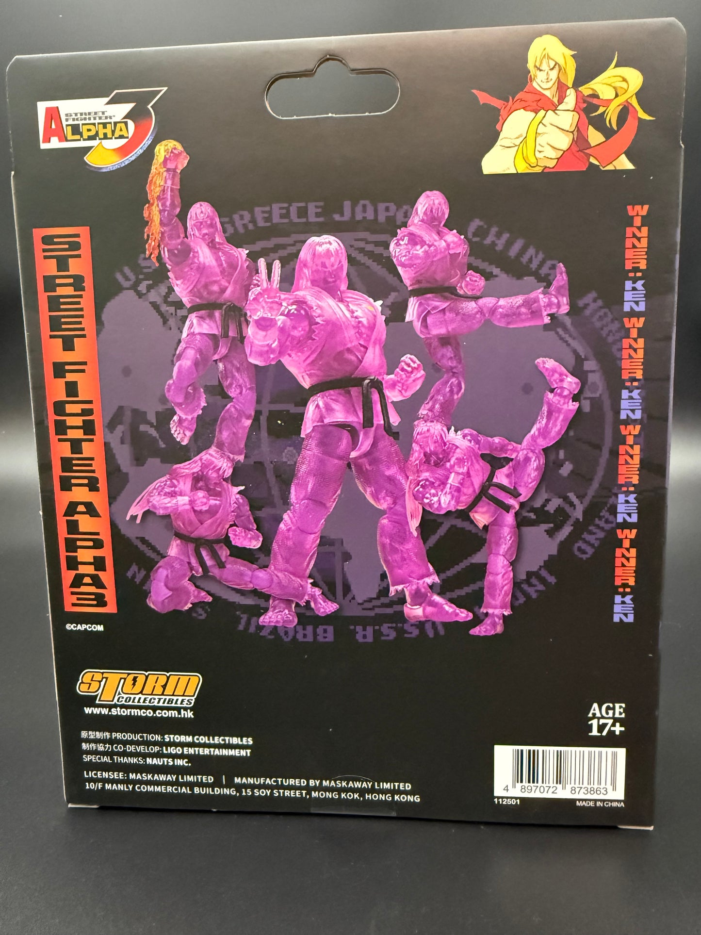 Storm Arena Street Fighter Alpha 3 Ken “Player 2” Purple Variant 1/12 Scale Action Figure