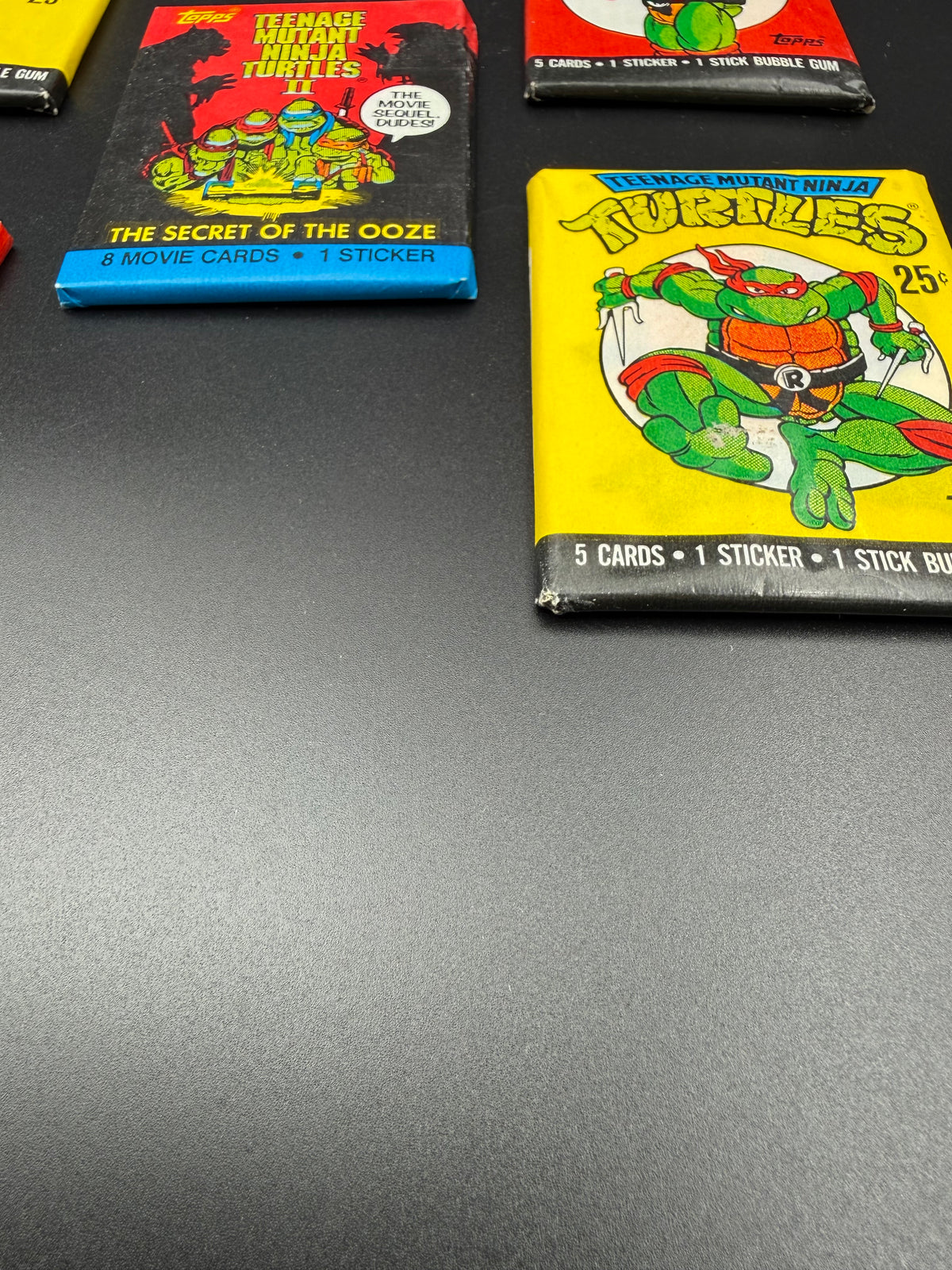 1989–1991 Topps Teenage Mutant Ninja Turtles Sealed Wax Pack Lot – 5 Packs – Character Wrappers + Secret of the Ooze