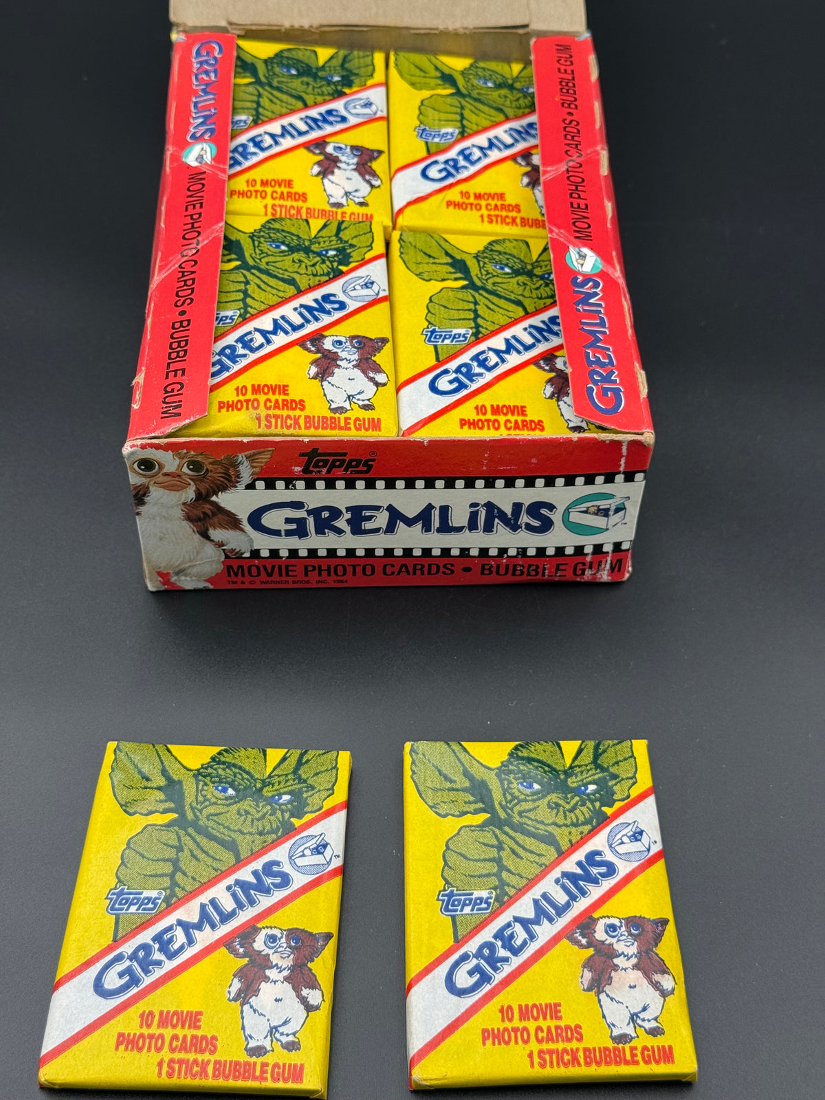 1984 Topps Gremlins Movie Photo Cards Unopened Wax Pack – BBCE Box Provenance.