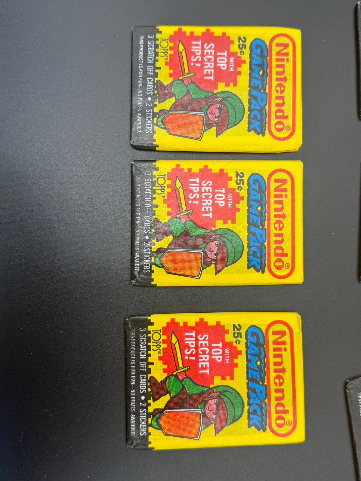 1989 Topps Nintendo Game Pack Link Zelda Unopened Sealed Wax Pack