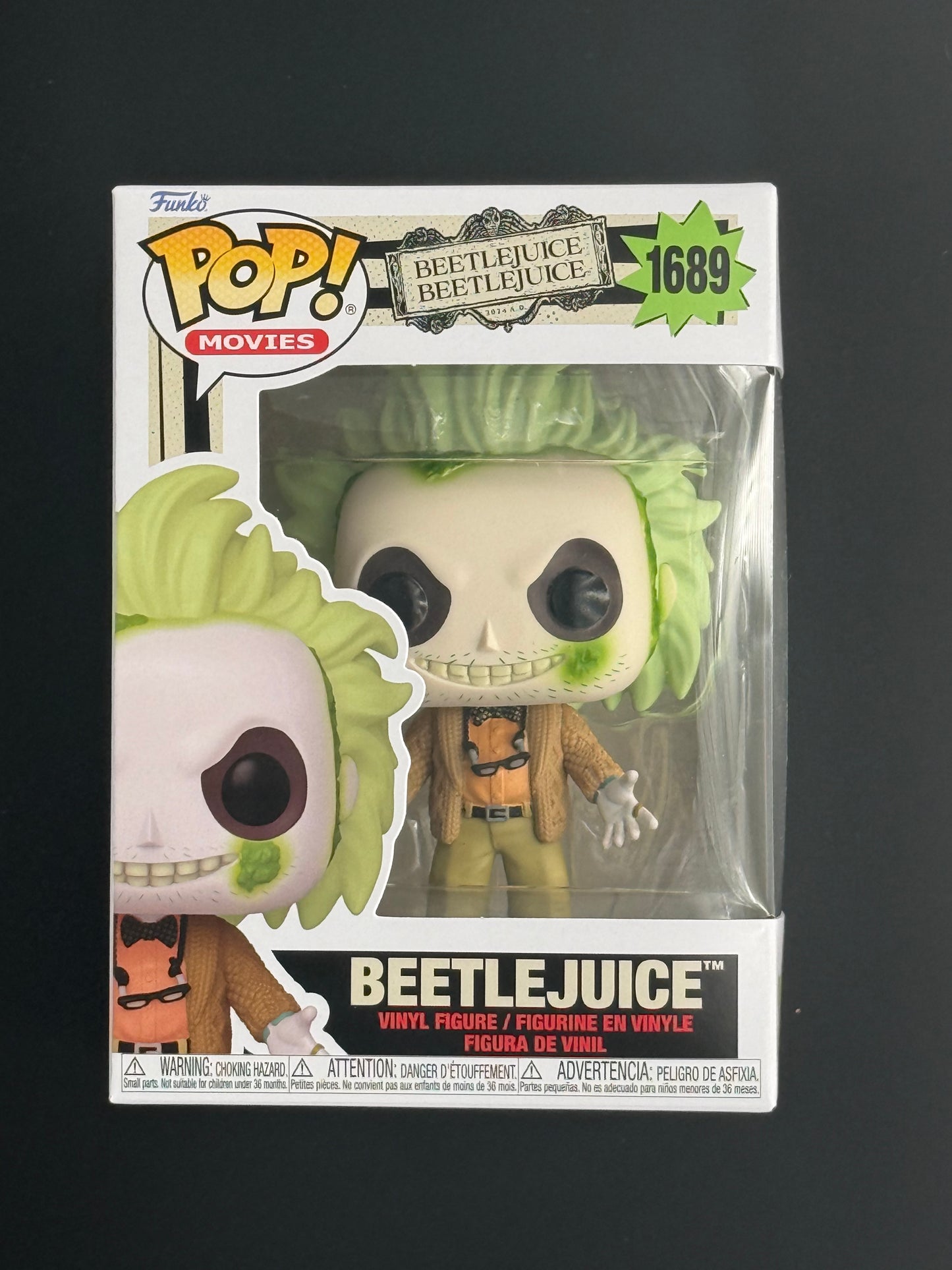 Funko Pop! Beetlejuice Beetlejuice #1689 In Cardigan Vinyl Figure Mint