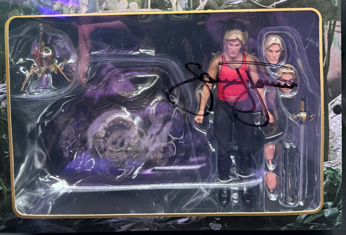 NECA Flash Gordon Wood Beast Challenge SDCC 2024 Signed Sam J. Jones