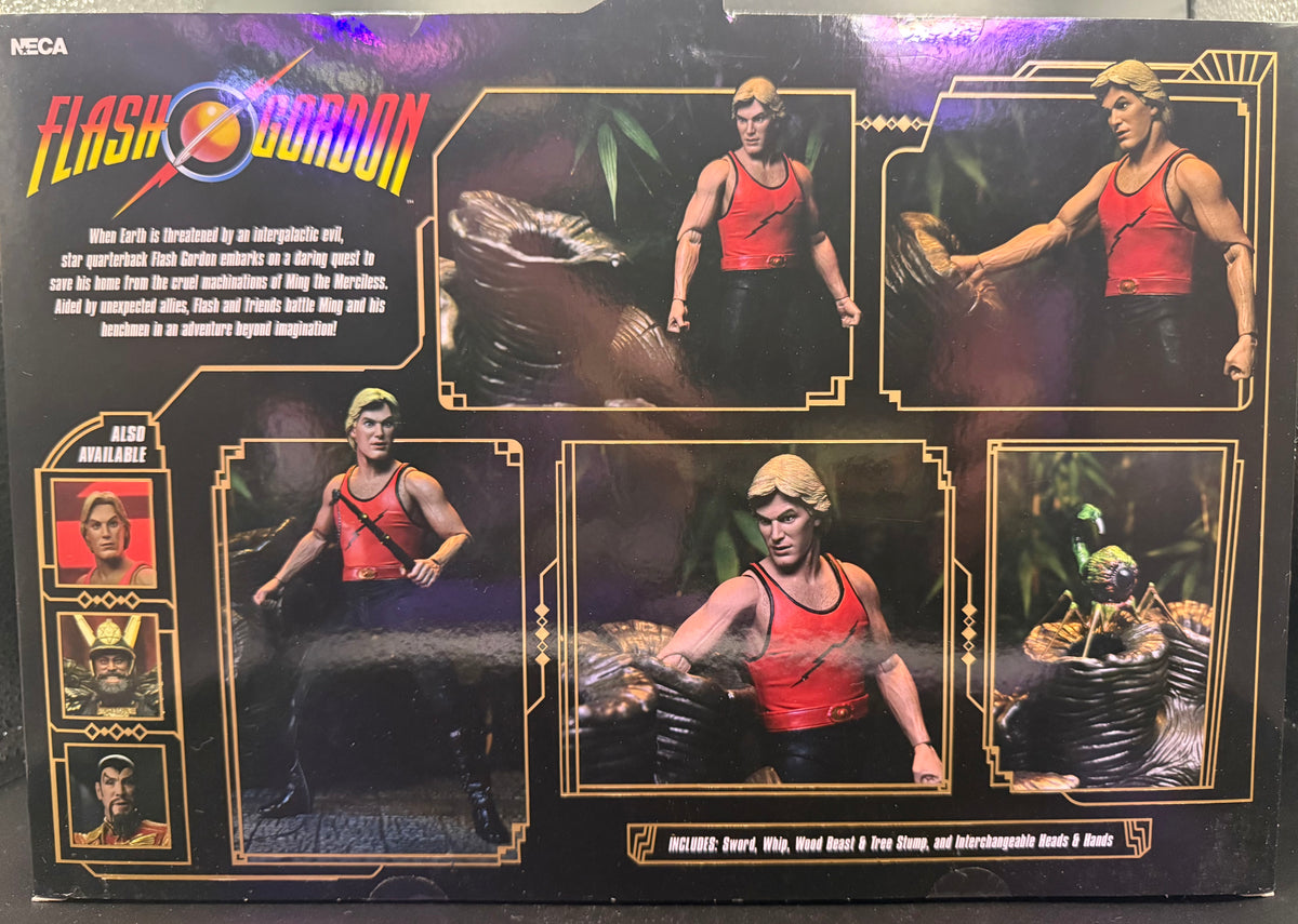 NECA Flash Gordon Wood Beast Challenge SDCC 2024 Signed Sam J. Jones